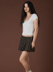 XAE Ribbed White Crop Top