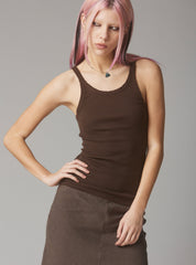 Staple Rib Tank Dark Brown