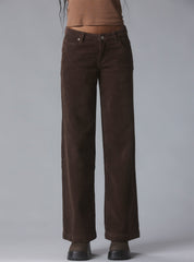 Wide Leg Corduroy Pants In Brown UNIF