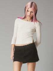 Wool Mini Skirt With Raw Edges UNIF