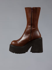Brown Leather Platform Boot UNIF