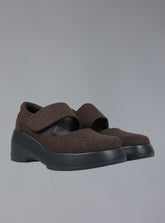 Felt Platform Sandal In Brown UNIF