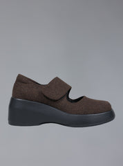 Felt Platform Sandal In Brown UNIF