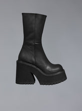 Black Leather Platform Boot UNIF