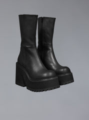 Black Leather Platform Boot UNIF