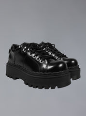 Low Top Leather Chunky Platform Boot in Black UNIF