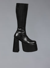 Stacked Leather Platform Boot With High Heel UNIF