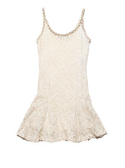 Vintage Betsy Johnson Cream Lace Mini Dress