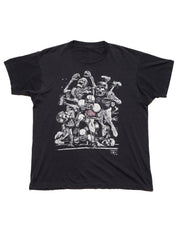 Vintage Fashion Victim Skeleton Football Tee