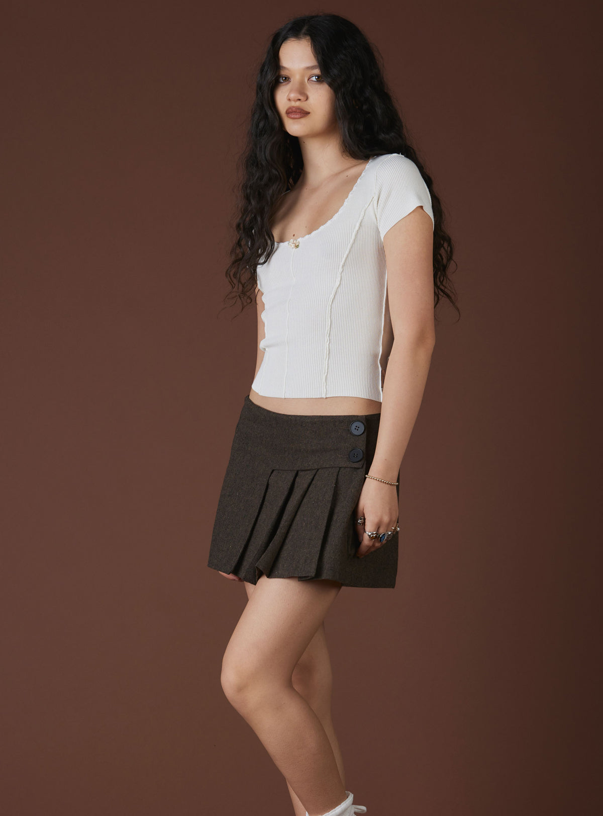 XAE Ribbed White Crop Top