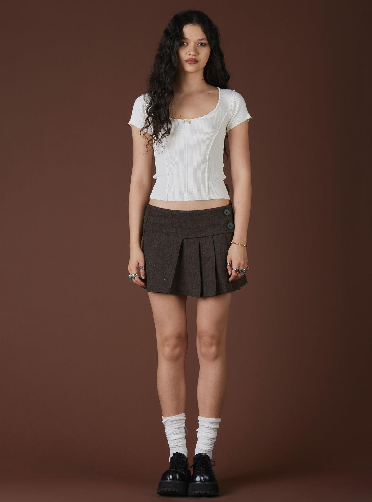 XAE Ribbed White Crop Top