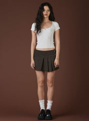 XAE Ribbed White Crop Top