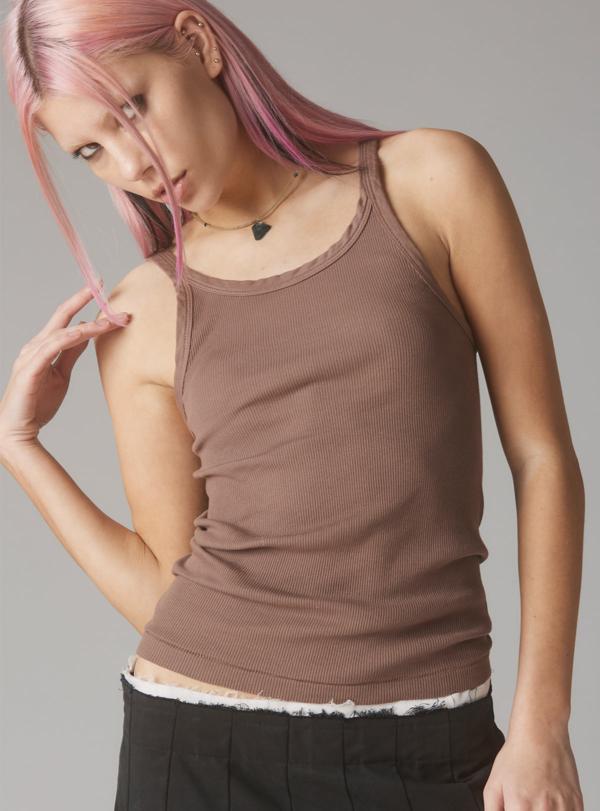 Staple Rib Tank Mauve