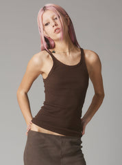 Staple Rib Tank Dark Brown