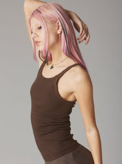 Staple Rib Tank Dark Brown