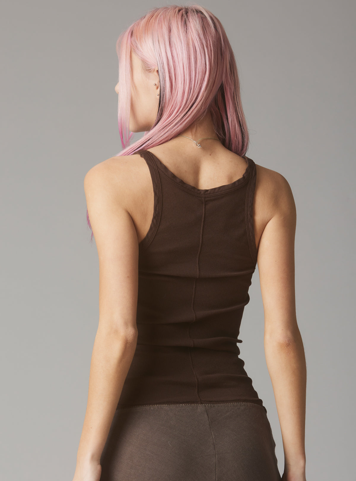 Staple Rib Tank Dark Brown