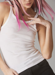 Staple Rib Tank White