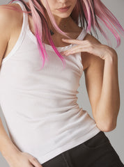 Staple Rib Tank White