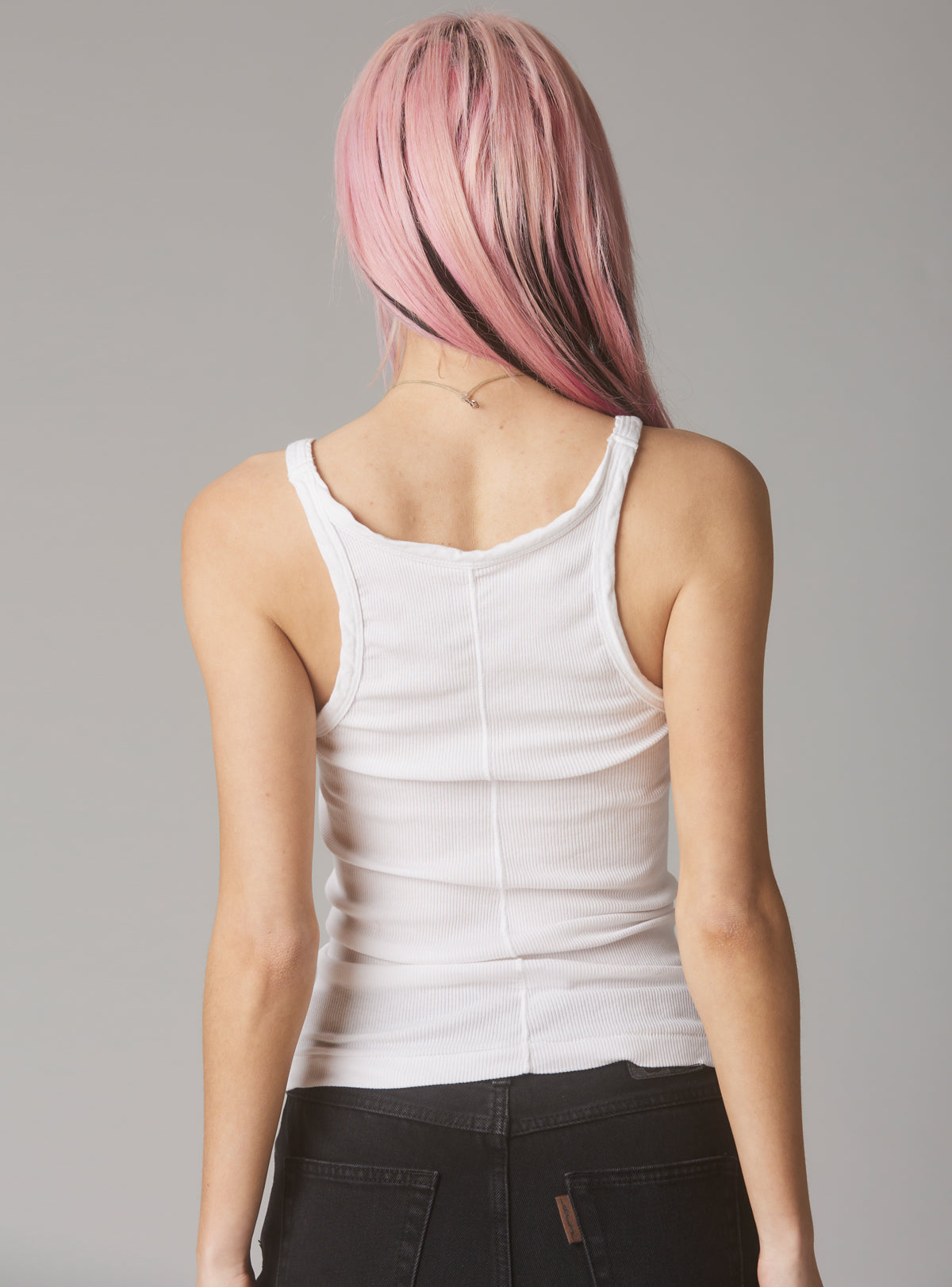 Staple Rib Tank White