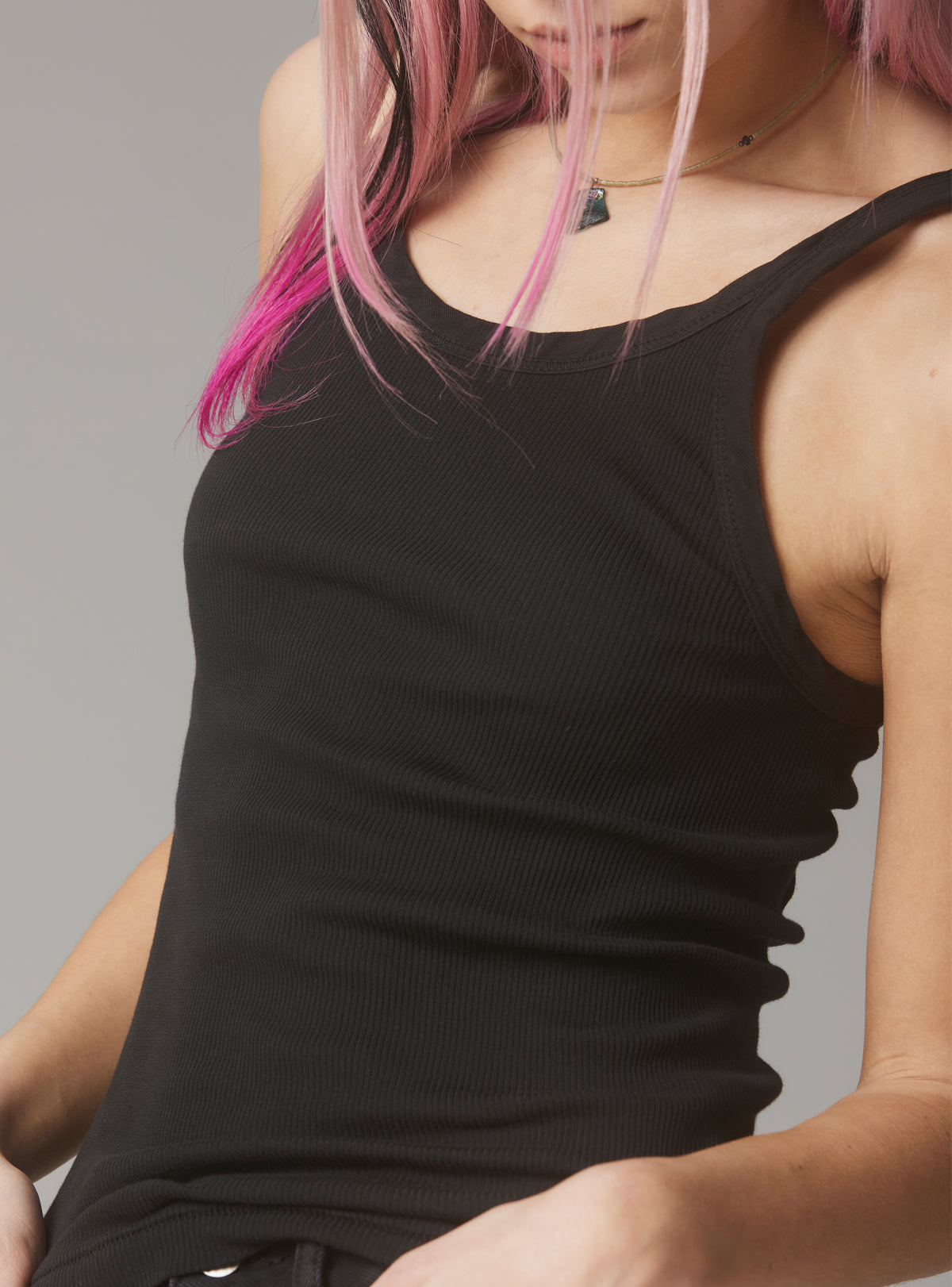 Staple Rib Tank Black