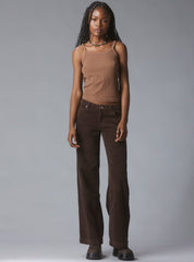 Wide Leg Corduroy Pants In Brown UNIF