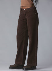 Wide Leg Corduroy Pants In Brown UNIF