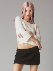Wool Mini Skirt With Raw Edges UNIF