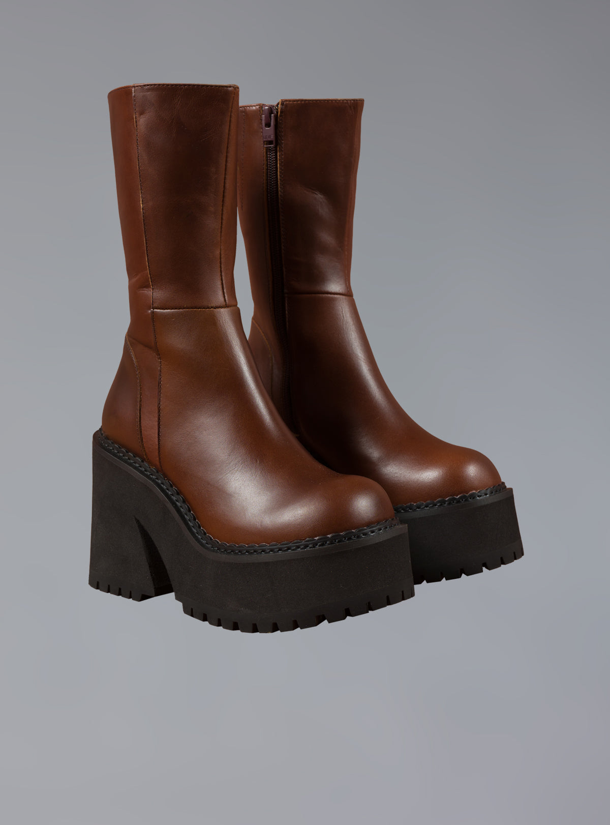 Brown Leather Platform Boot UNIF