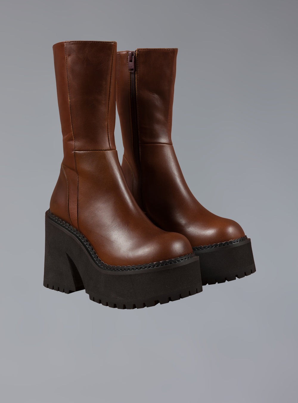 Brown Leather Platform Boot UNIF