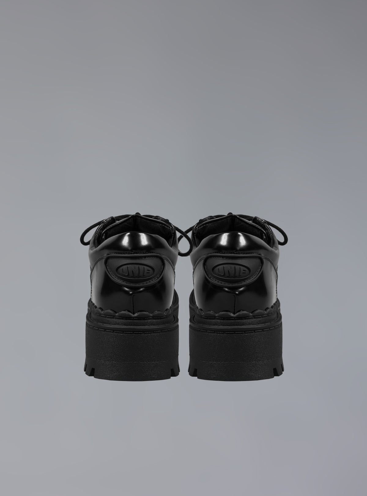 Low Top Leather Chunky Platform Boot in Black UNIF