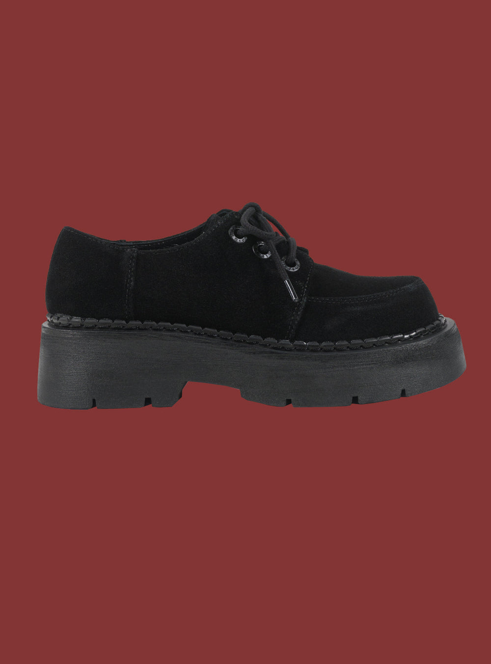 Black Suede Platform Shoe UNIF