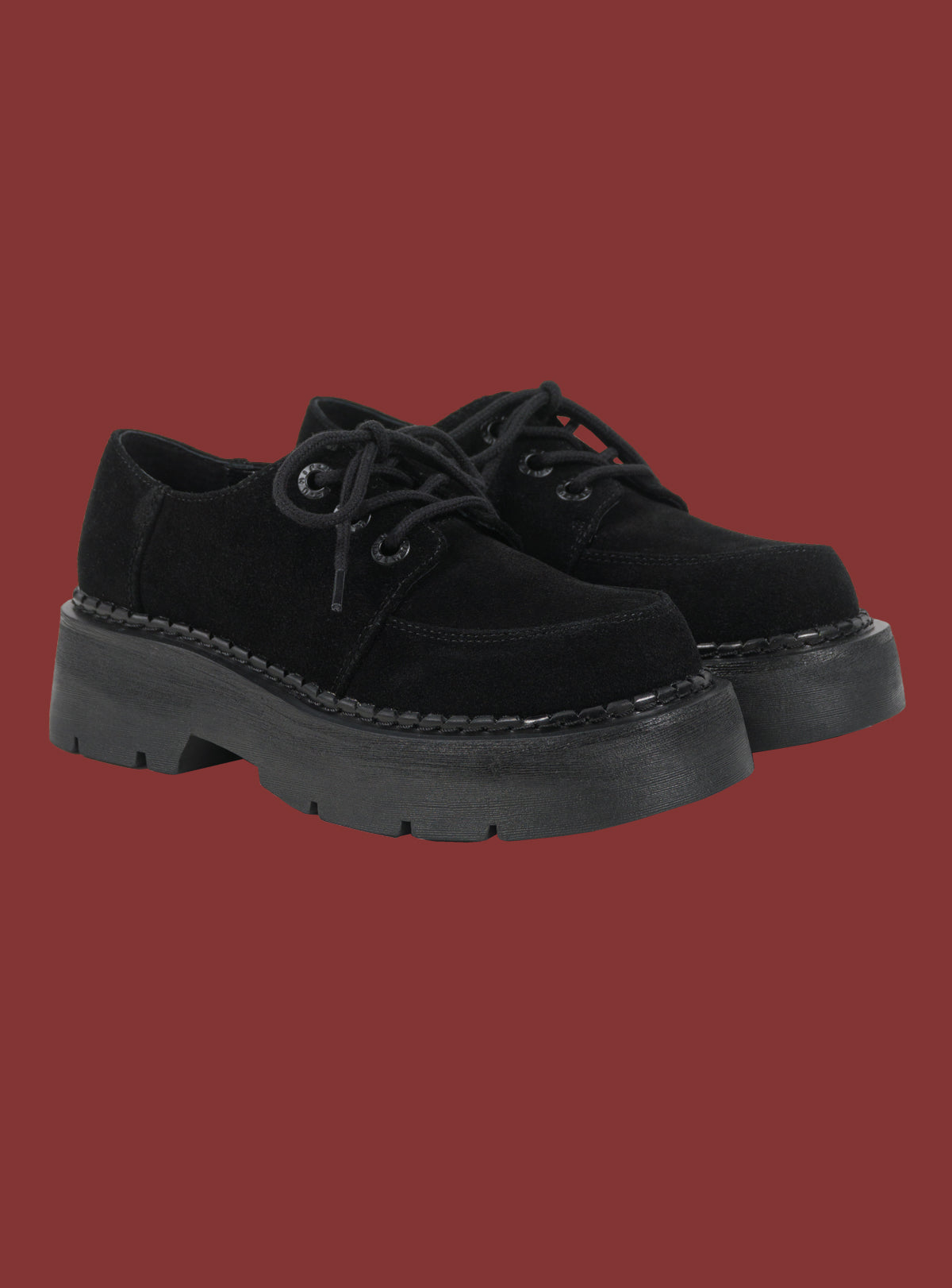 Black Suede Platform Shoe UNIF