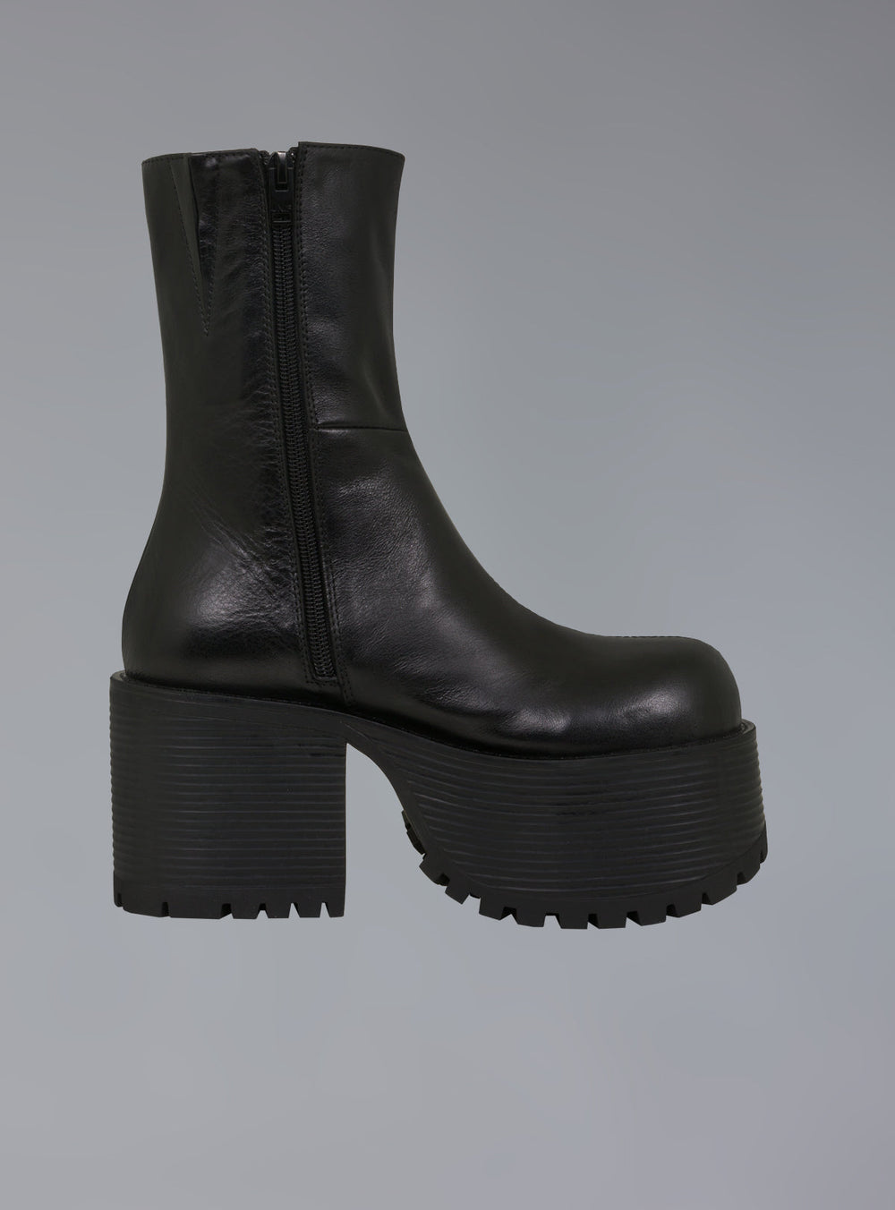 Stacked Platform Leather Boot With Heel UNIF