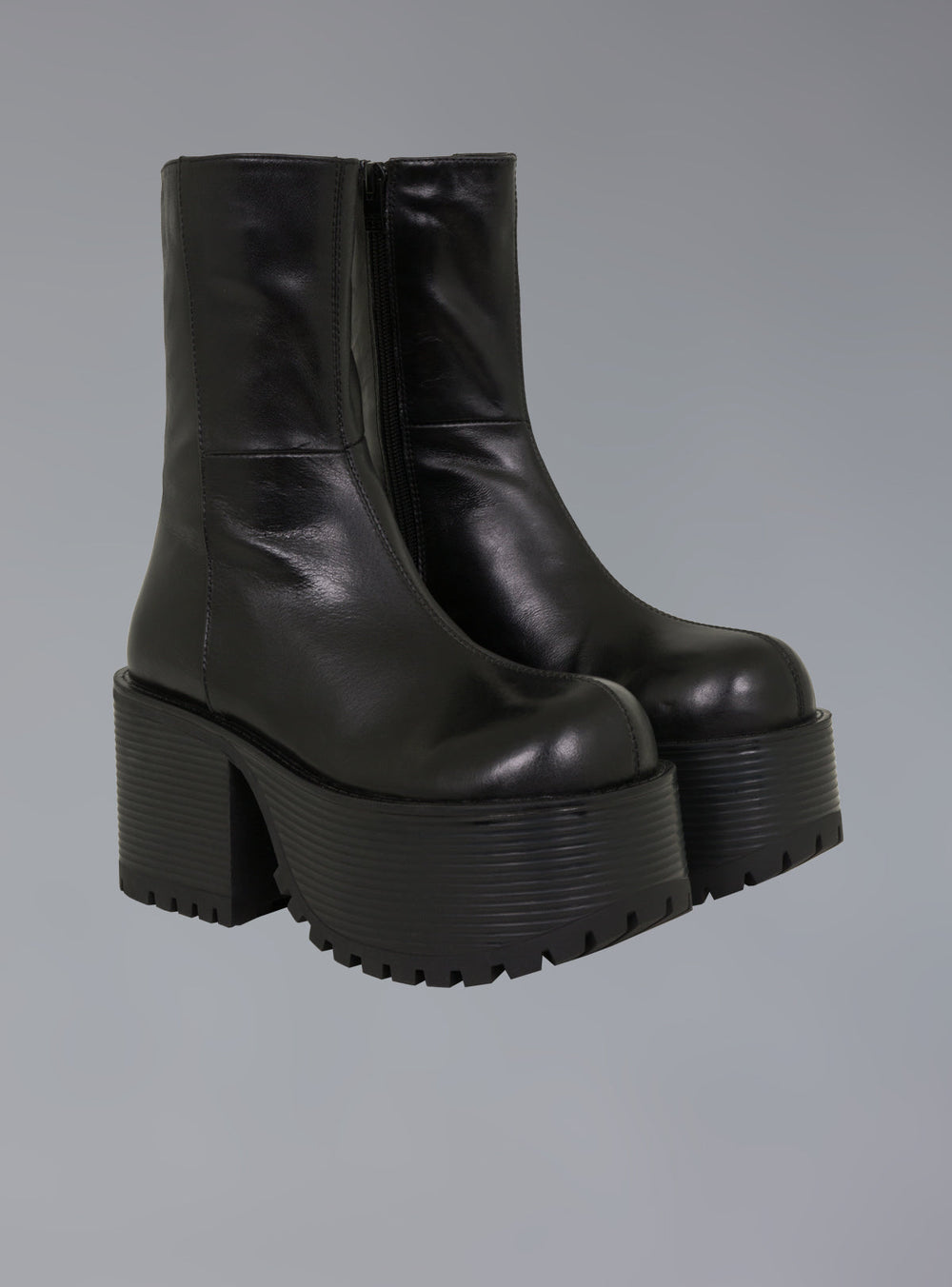 Stacked Platform Leather Boot With Heel UNIF