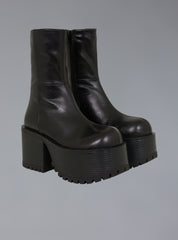Stacked Platform Leather Boot With Heel UNIF