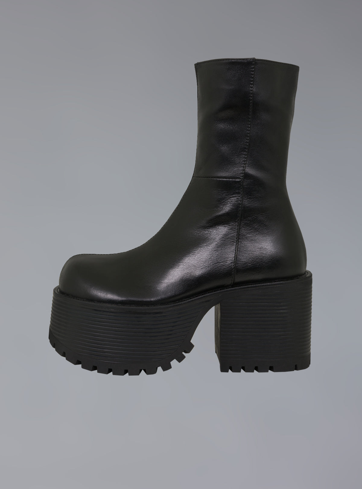 Stacked Platform Leather Boot With Heel UNIF