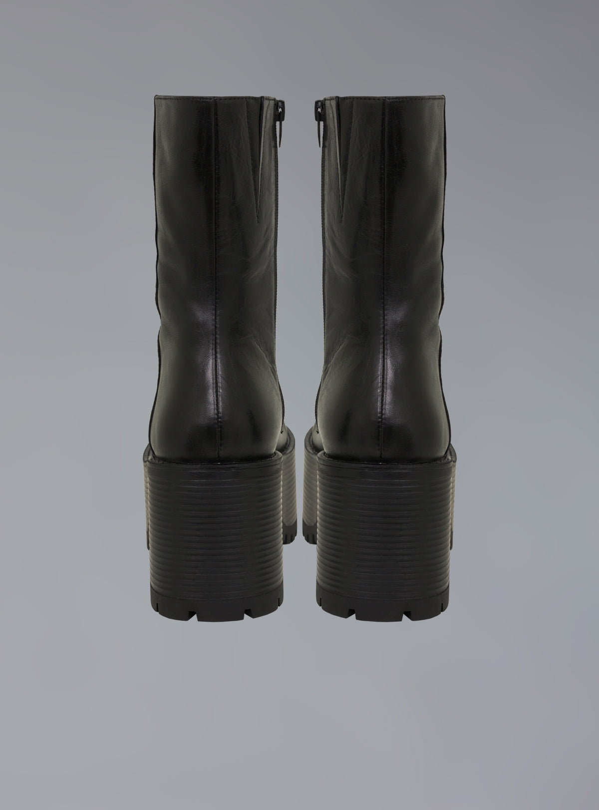 Stacked Platform Leather Boot With Heel UNIF