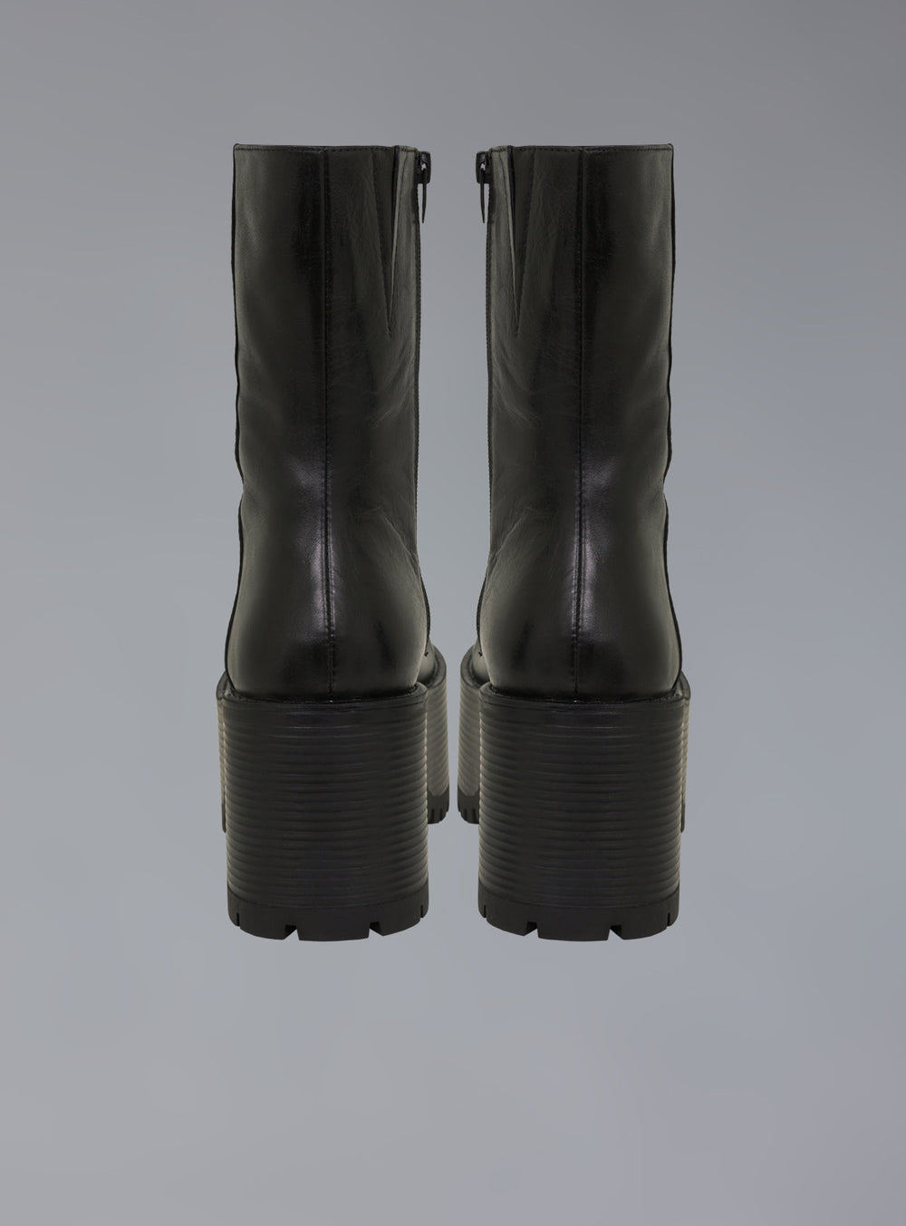 Stacked Platform Leather Boot With Heel UNIF