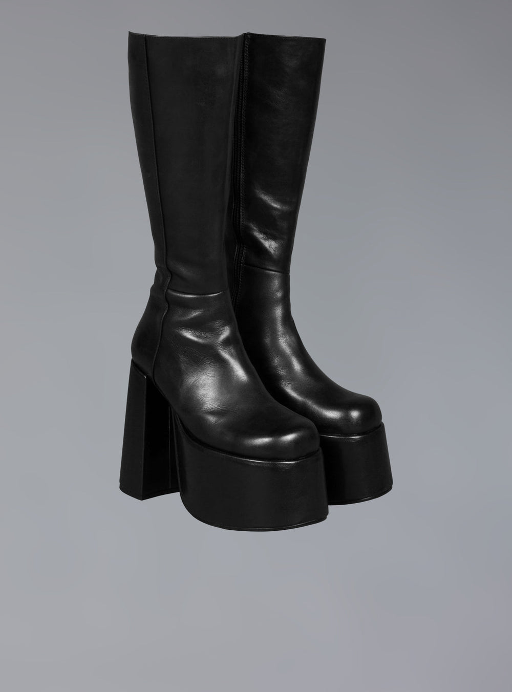 Stacked Leather Platform Boot With High Heel UNIF