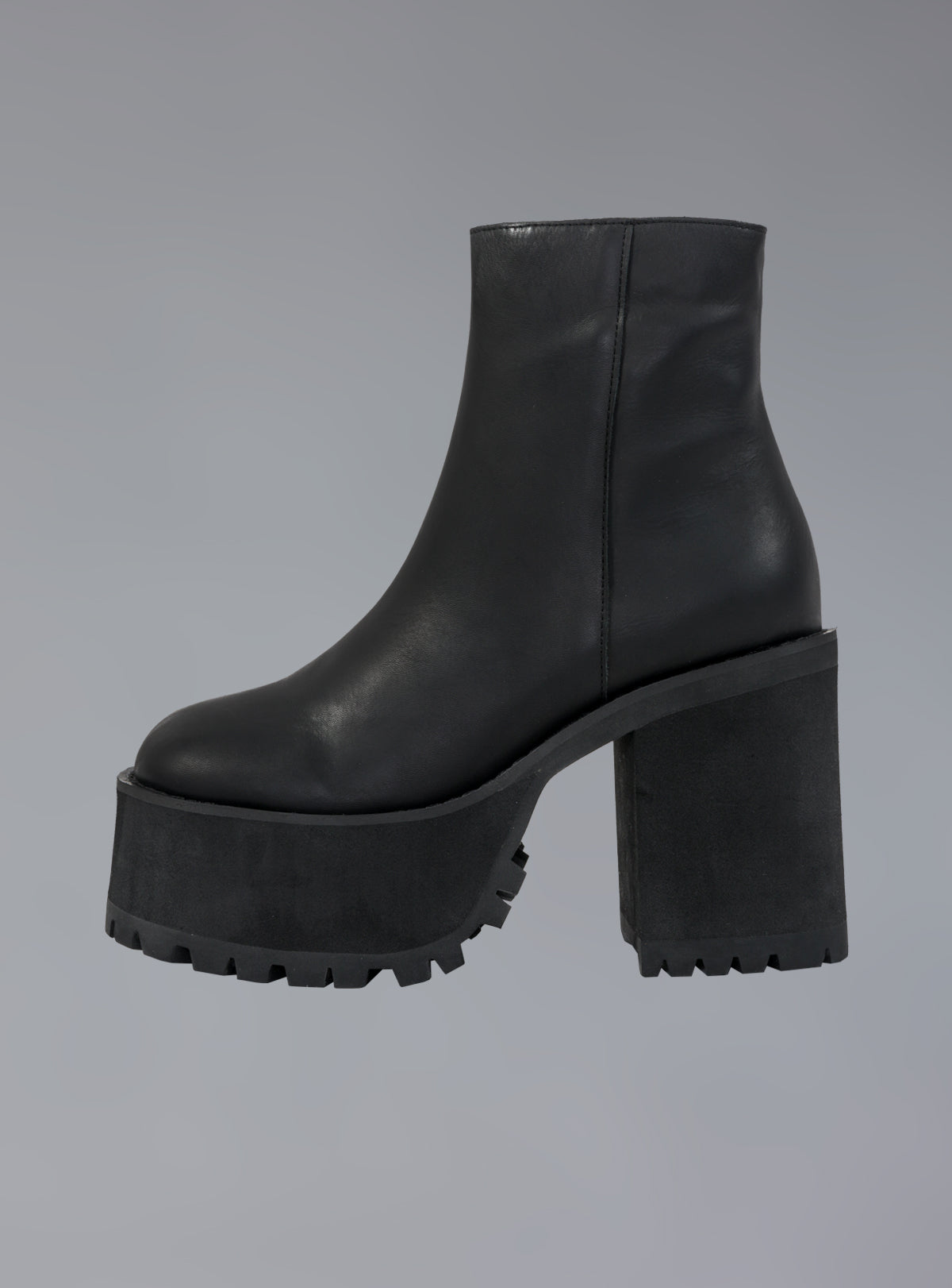 Platform Leather Ankle Boot With Heel UNIF