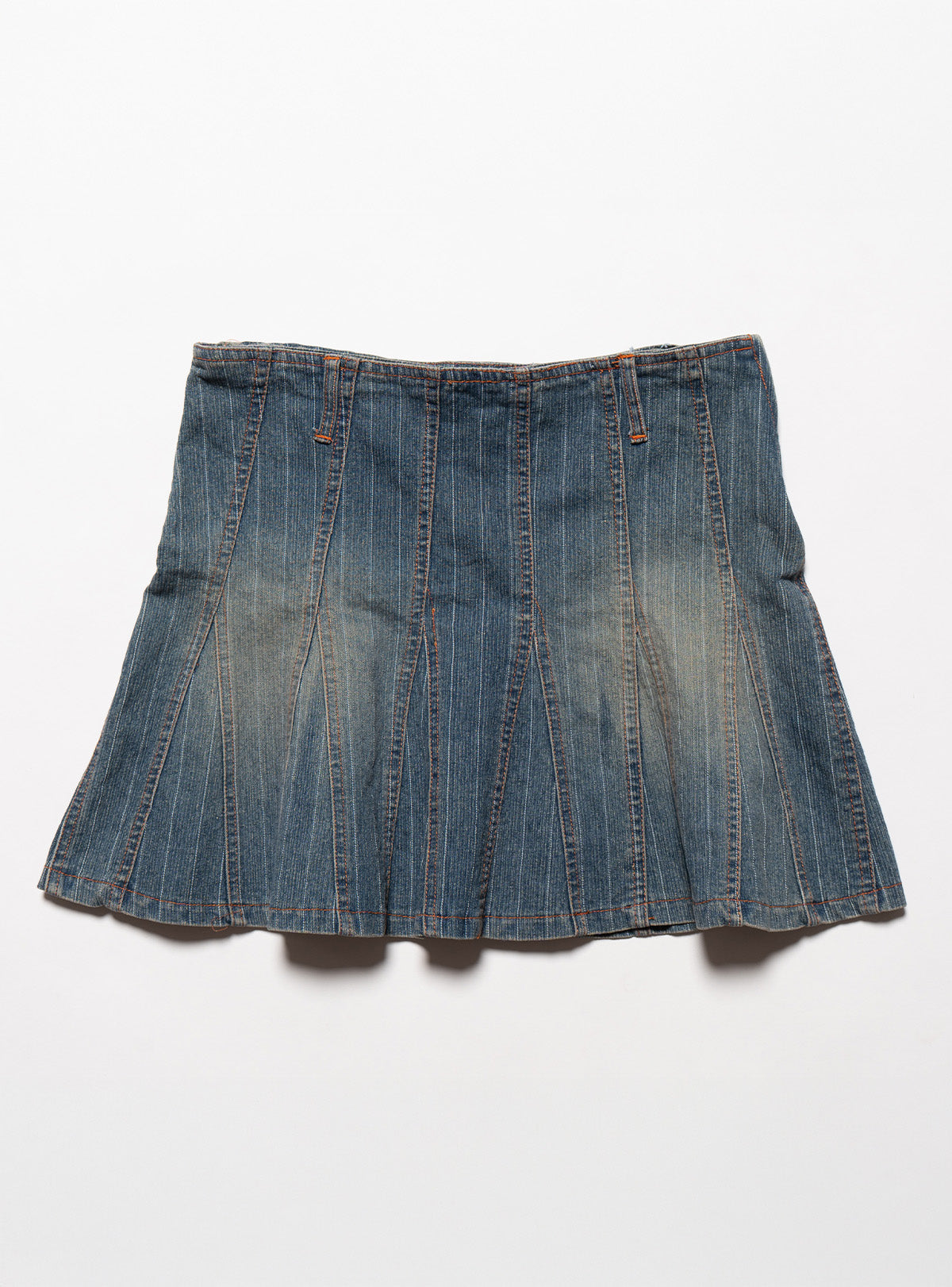 Vintage Starwear Y2K Denim Pinstriped Miniskirt