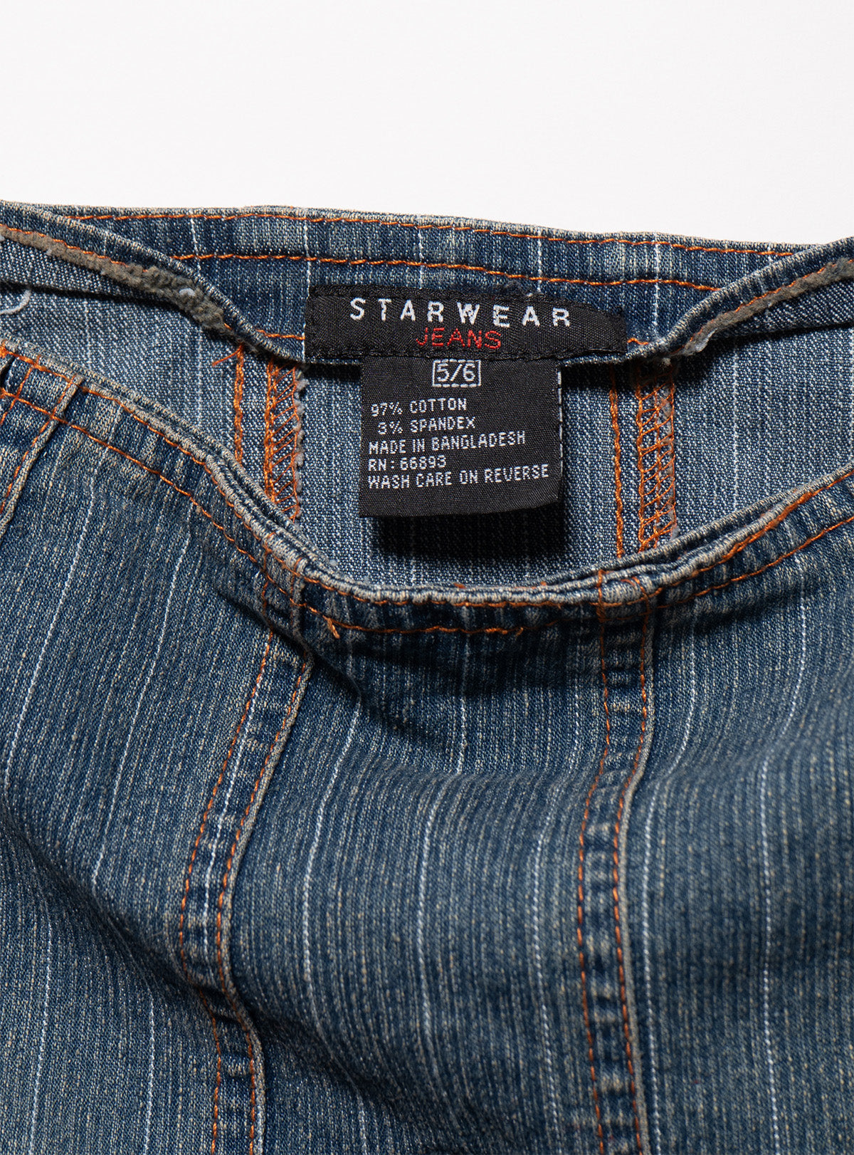 Vintage Starwear Y2K Denim Pinstriped Miniskirt