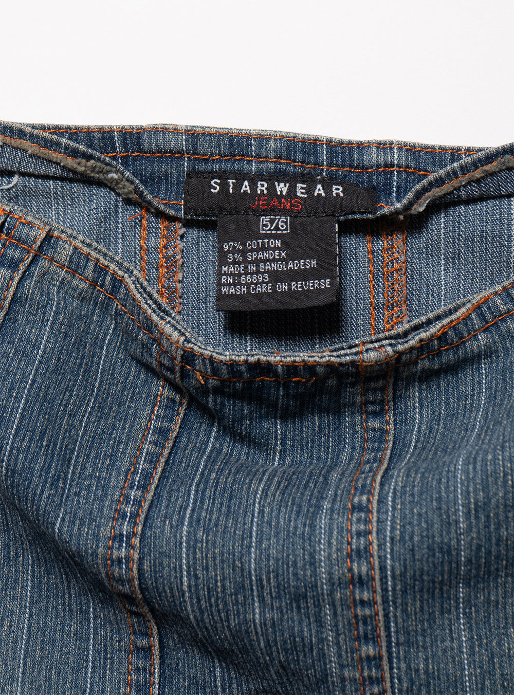 Vintage Starwear Y2K Denim Pinstriped Miniskirt