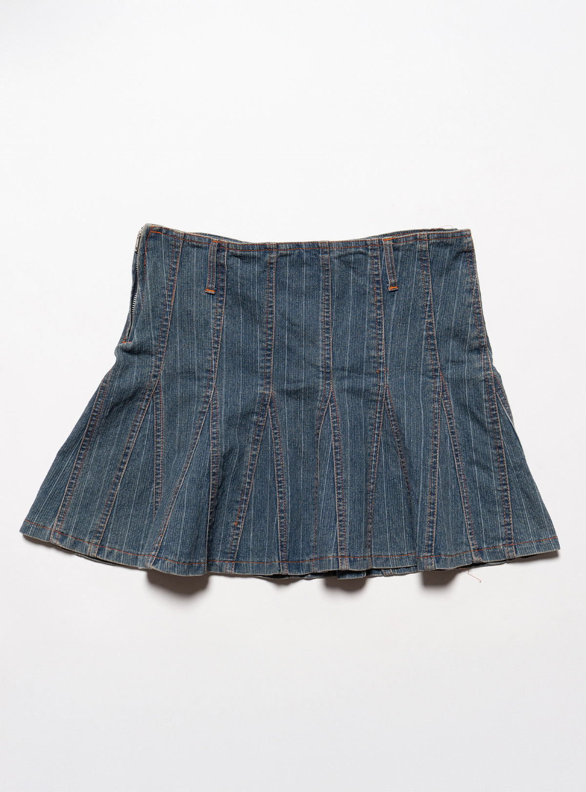 Vintage Starwear Y2K Denim Pinstriped Miniskirt