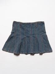 Vintage Starwear Y2K Denim Pinstriped Miniskirt