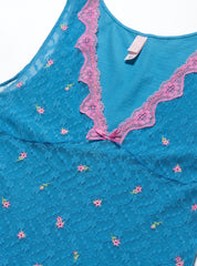 Vintage Victoria's Secret Blue and Pink Top