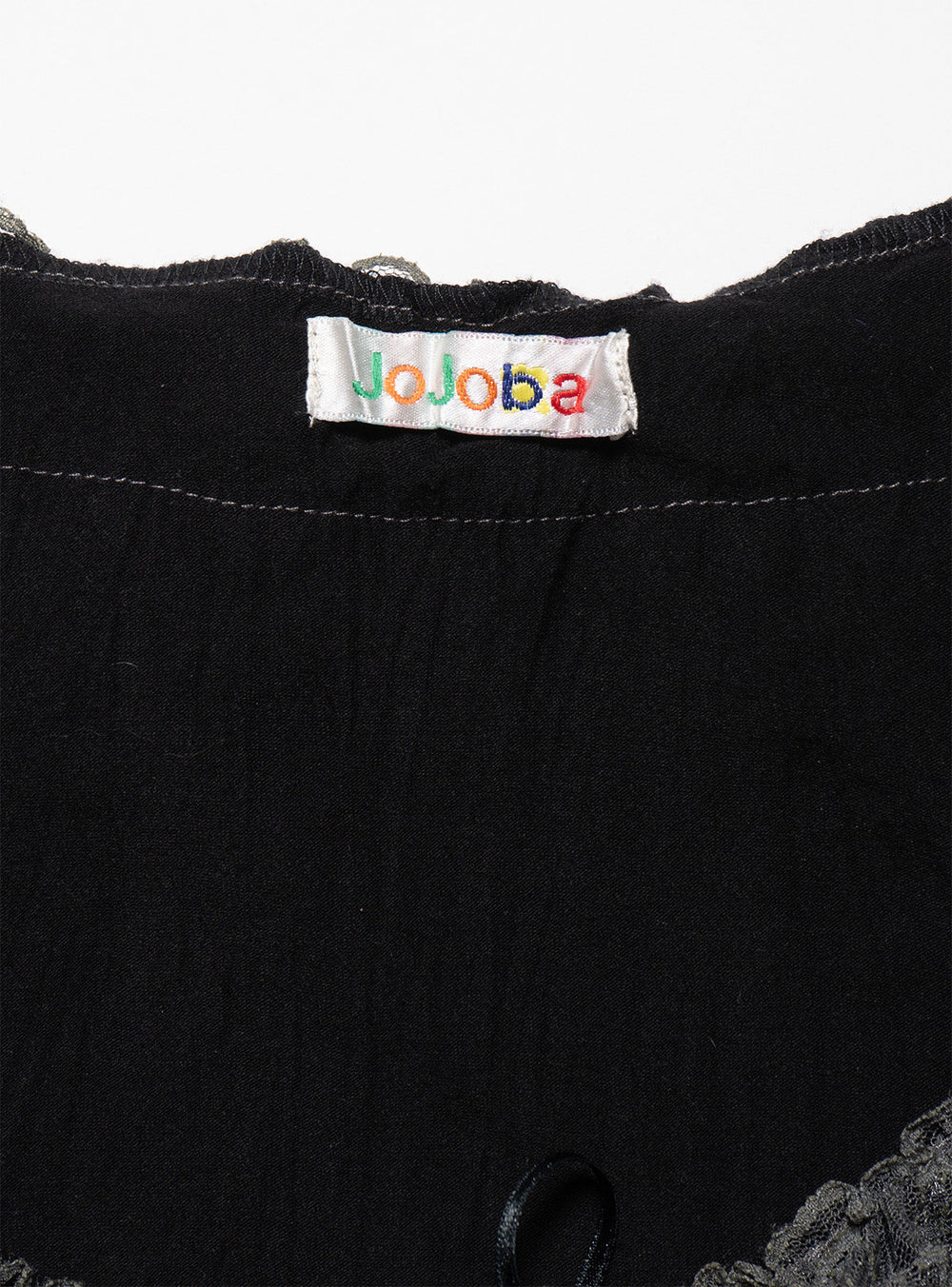 Vintage Jojoba Black Frill Top