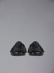 UNIF Hellraiser spiked slip on loafer in tonal black on black colorway.